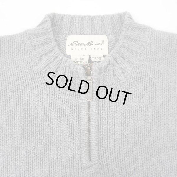 画像3: 00's Eddie Bauer ハーフジップ コットンニット "白タグ" (3)
