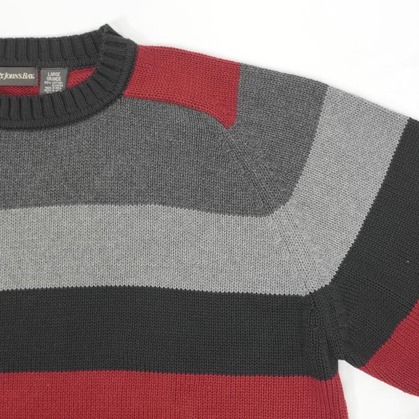 画像3: 00's ST JOHN'S BAY ワイドボーダー柄 コットンニット (3)
