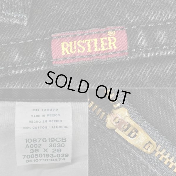画像3: 00's RUSTLER ブラックデニムパンツ "W36 L29" (3)