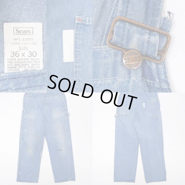 画像2: 80's Sears デニムオーバーオール "W36 L30" (2)