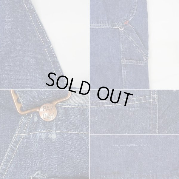 画像5: 50's PAY DAY デニムオーバーオール "W42 L32相当" (5)