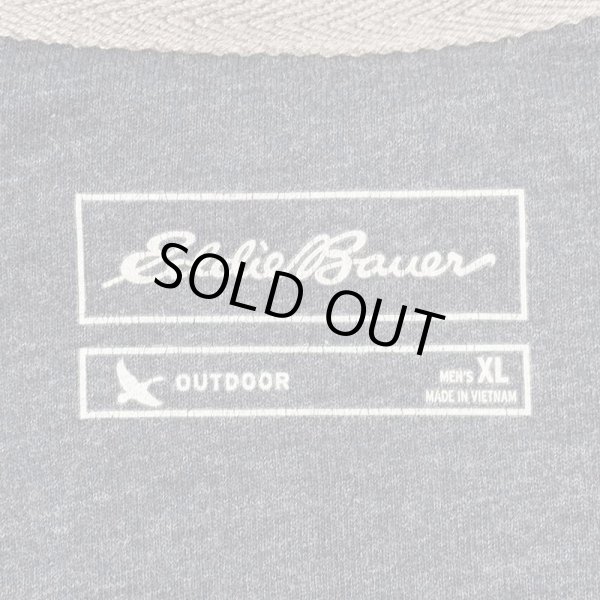 画像2: 00's Eddie Bauer L/S ワッフルカットソー "NAVY" (2)