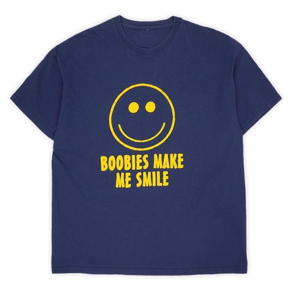 画像1: 00's BOOBIES MAKE ME SMILE 発泡プリントTシャツ (1)