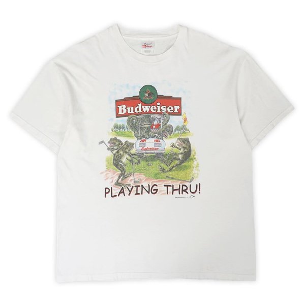 画像1: Late 90's Budweiser プリントTシャツ "PLAYING THRU!" (1)