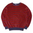 画像1: Early 90's Polo Ralph Lauren ボーダー柄 ベロアスウェット (1)
