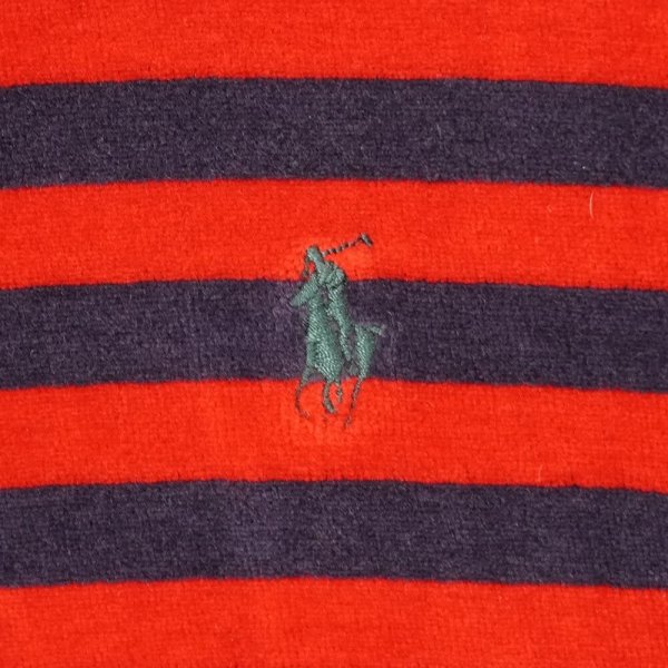 画像3: Early 90's Polo Ralph Lauren ボーダー柄 ベロアスウェット (3)