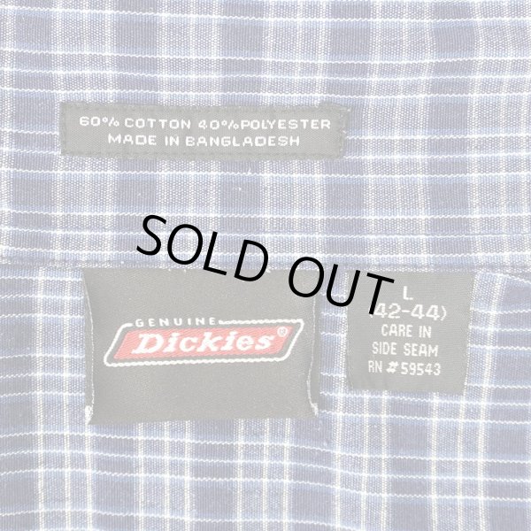 画像2: 90's Dickies S/S オープンカラーシャツ "NAVY Plaid" (2)