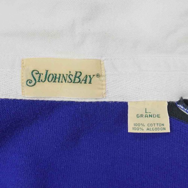 画像2: 90's ST JOHN'S BAY ボーダー柄 ラガーシャツ (2)
