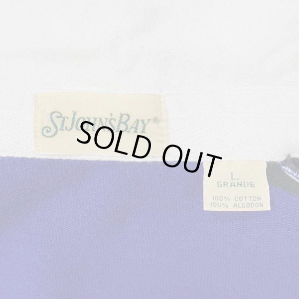 画像2: 90's ST JOHN'S BAY ボーダー柄 ラガーシャツ (2)