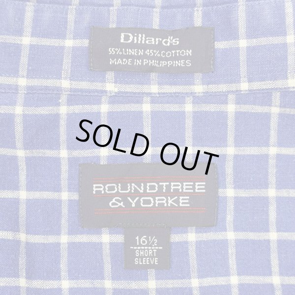 画像2: 90's ROUNDTREE＆YORKE S/S レギュラーカラーシャツ "LINEN×COTTON" (2)