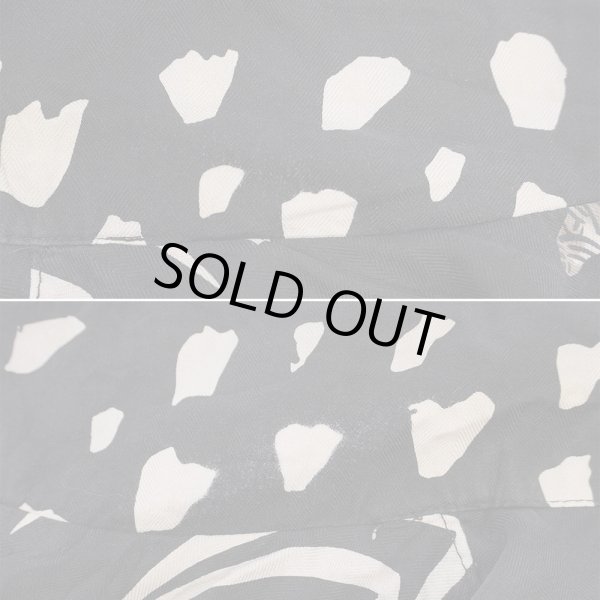 画像3: 90's Burma Bibas 総柄 オープンカラーシルクシャツ "BLACK" (3)