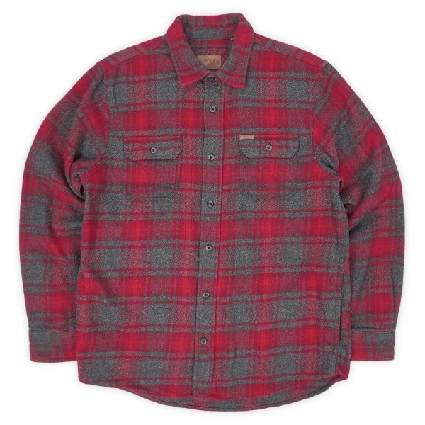 画像1: 00's ORVIS ヘビーネルシャツ "Red × Gray Plaid" (1)