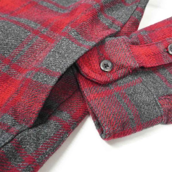 画像4: 00's ORVIS ヘビーネルシャツ "Red × Gray Plaid" (4)