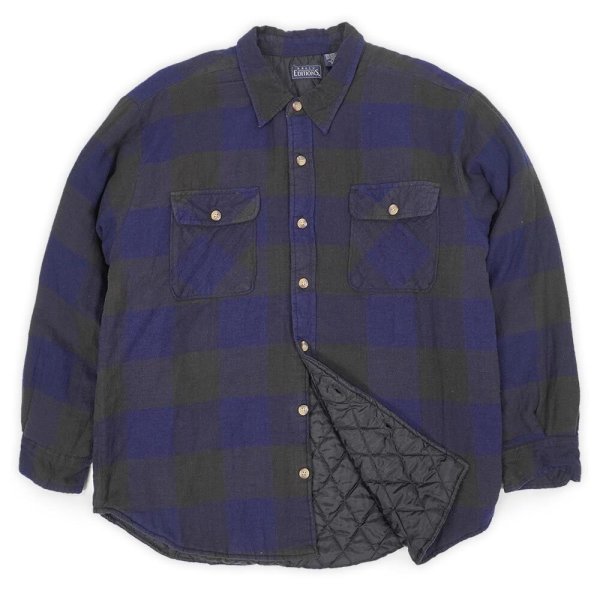 画像1: 90's BASIC EDITIONS キルティングライナー ネルシャツ (1)