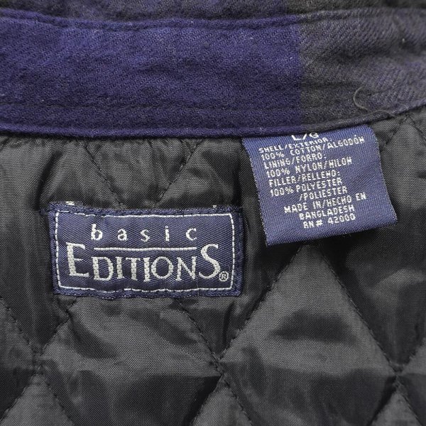 画像2: 90's BASIC EDITIONS キルティングライナー ネルシャツ (2)