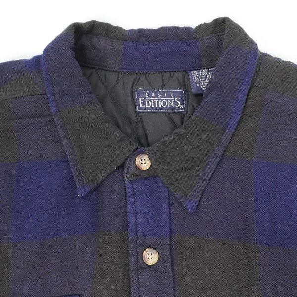画像3: 90's BASIC EDITIONS キルティングライナー ネルシャツ (3)