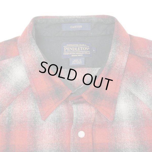 画像4: 00's Pendleton ウールウエスタンシャツ "CANYON / Ombre Plaid" (4)