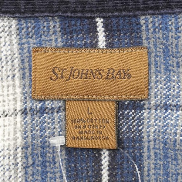 画像2: Late 90's ST JOHN'S BAY ヘビーネルシャツ "Navy Ombre Plaid" (2)