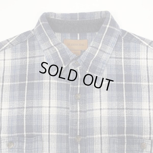 画像3: Late 90's ST JOHN'S BAY ヘビーネルシャツ "Navy Ombre Plaid" (3)