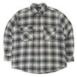 画像1: Early 00's FIVE BROTHER ヘビーネルシャツ "Gray Ombre Plaid" (1)