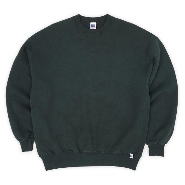 画像1: 90-00's RUSSELL 前V ブランクスウェット "BLACK / sizeXL" (1)