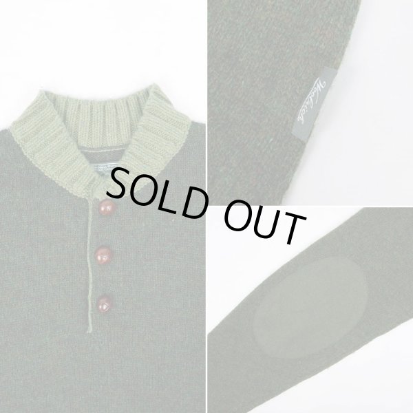 画像3: 00's Woolrich エルボーパッチ付き ヘンリーネック ウールニット (3)
