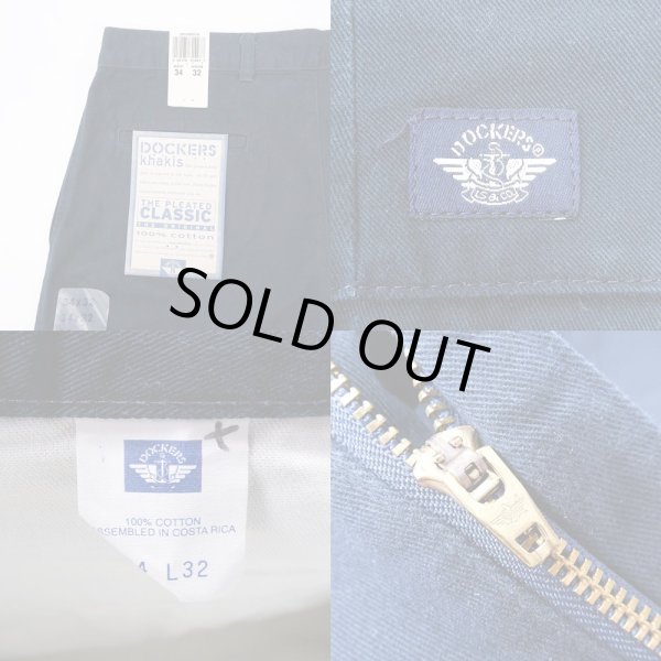 画像3: 90's DOCKERS 2タック チノトラウザー "NAVY / DEADSTOCK" (3)