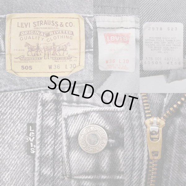 画像3: 00's Levi's 505 ケミカルウォッシュ ブラックデニムパンツ "W36 L30 / MADE IN USA" (3)