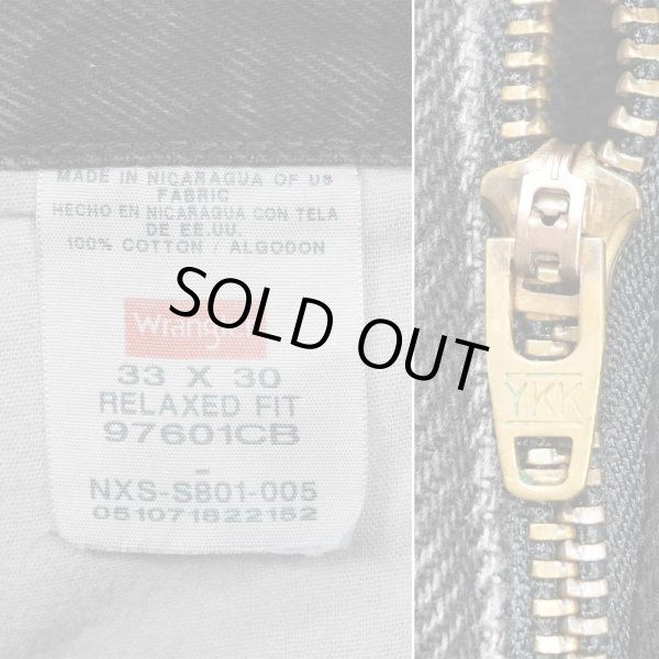 画像4: 00's Wrangler 97601CB ブラックデニムパンツ "W33 L30" (4)