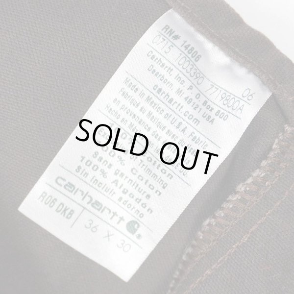 画像2: 00's Carhartt ダブルニー ダックオーバーオール "BROWN / W36 L30" (2)