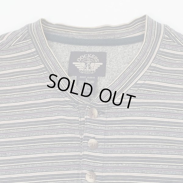 画像3: 90's DOCKERS マルチボーダー柄 ヘンリーネックTシャツ (3)