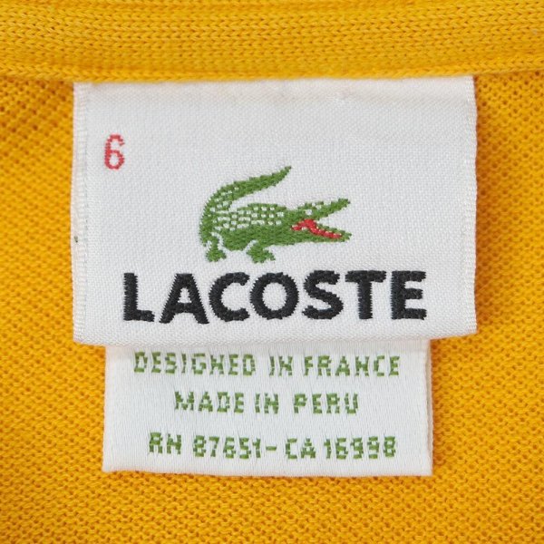 画像2: Late 90's LACOSTE ポロシャツ "DESIGNED IN FRANCE / YELLOW" (2)