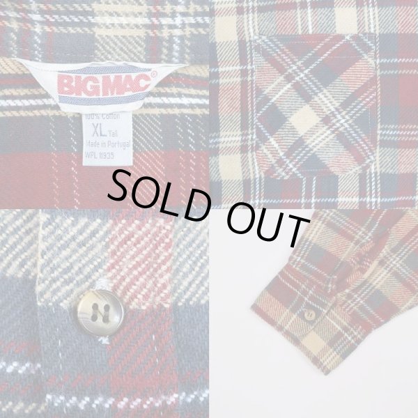 画像3: 80's BIG MAC ヘビーネルシャツ "BEIGE×BURGUNDY" (3)