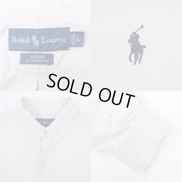 画像3: 90's Polo Ralph Lauren ボタンダウンシャツ "BLAKE / LIGHT GREIGE" (3)