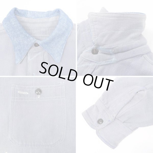 画像3: 40's unknown マチ付き コットンワークシャツ (3)