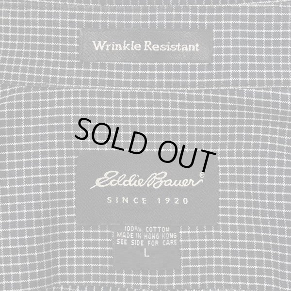 画像2: 00's Eddie Bauer ボタンダウンシャツ "BLACK Plaid" (2)