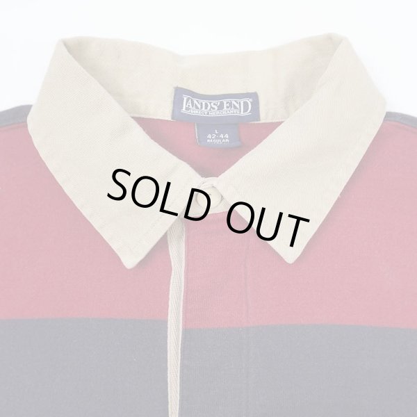 画像3: 90's LANDS' END ボーダー柄 ラガーシャツ (3)