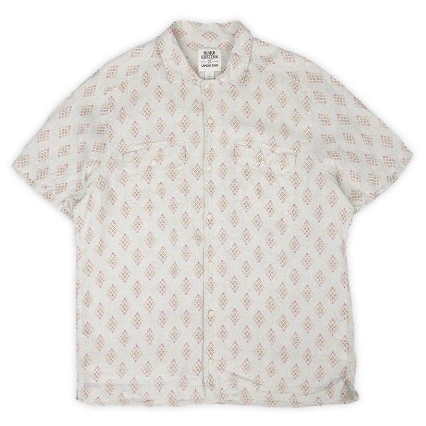 画像1: 00's LANDS' END × BLAKE SHELTON S/S 総柄 リネンシャツ (1)