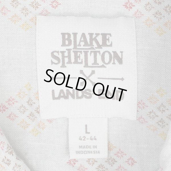 画像2: 00's LANDS' END × BLAKE SHELTON S/S 総柄 リネンシャツ (2)