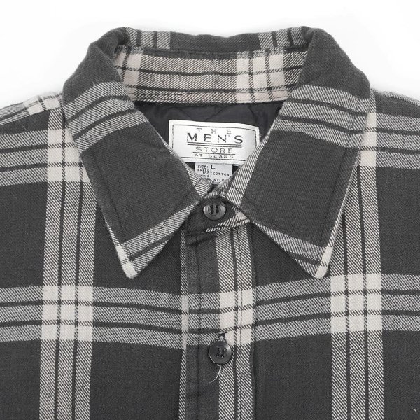 画像3: 80's Sears キルティングライナー ネルシャツ "FADE BLACK PLAID" (3)