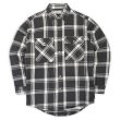 画像1: 90's PRIVATE PROPERTY ヘビーネルシャツ "MADE IN USA / BLACK Plaid" (1)