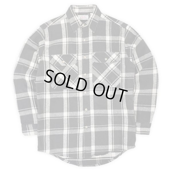 画像1: 90's PRIVATE PROPERTY ヘビーネルシャツ "MADE IN USA / BLACK Plaid" (1)