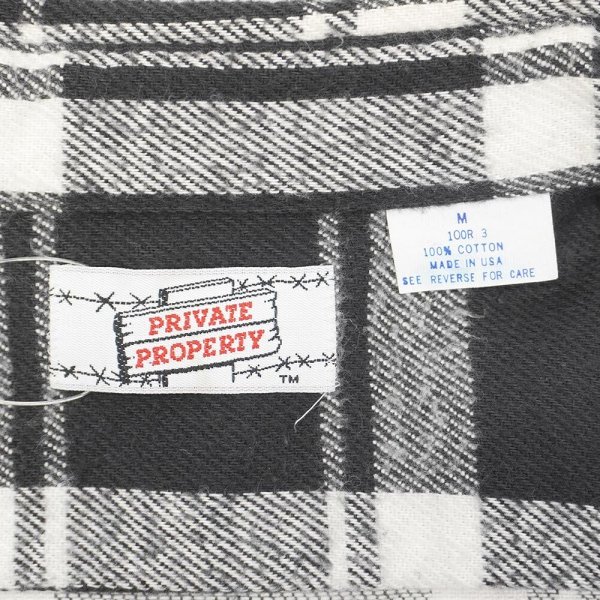 画像2: 90's PRIVATE PROPERTY ヘビーネルシャツ "MADE IN USA / BLACK Plaid" (2)