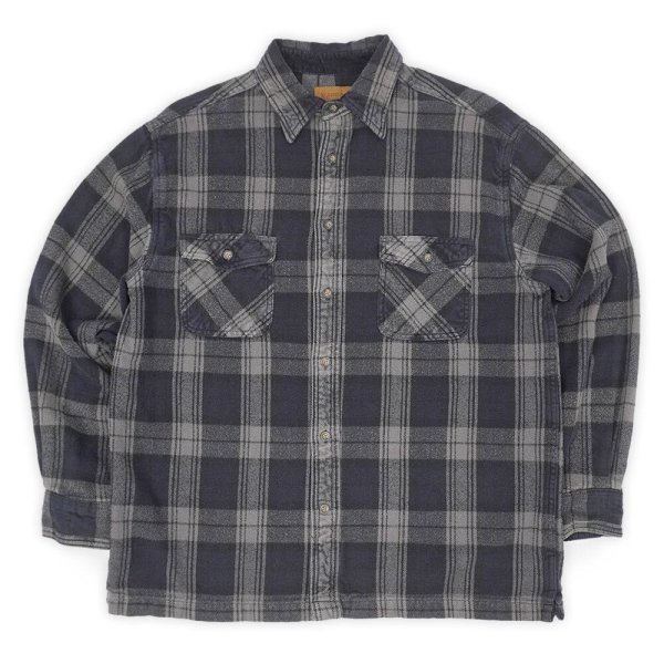 画像1: Late 90's ST JOHN'S BAY ヘビーネルシャツ "Dark Navy Plaid" (1)