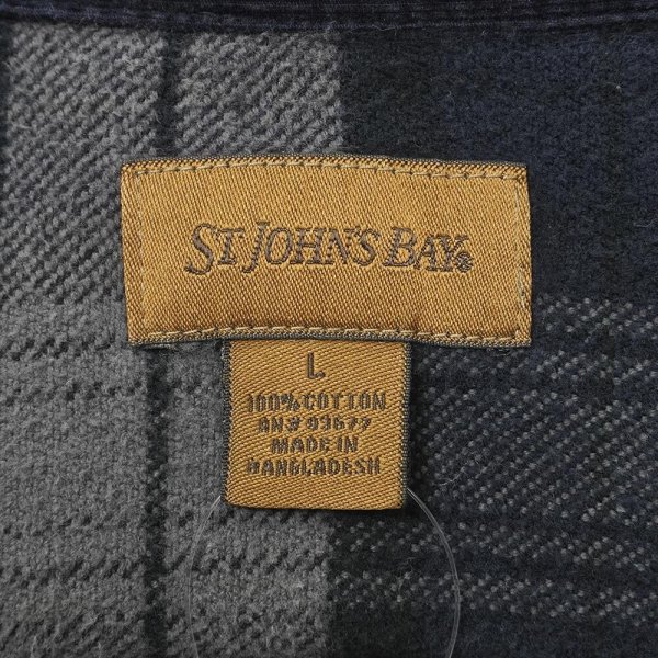 画像2: Late 90's ST JOHN'S BAY ヘビーネルシャツ "Dark Navy Plaid" (2)