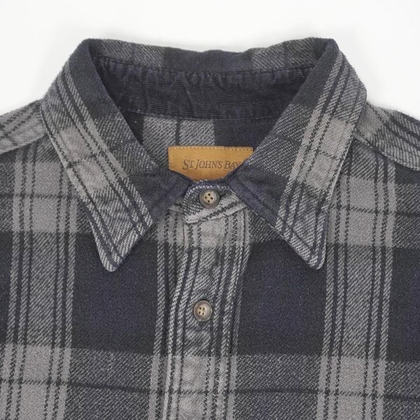 画像3: Late 90's ST JOHN'S BAY ヘビーネルシャツ "Dark Navy Plaid" (3)