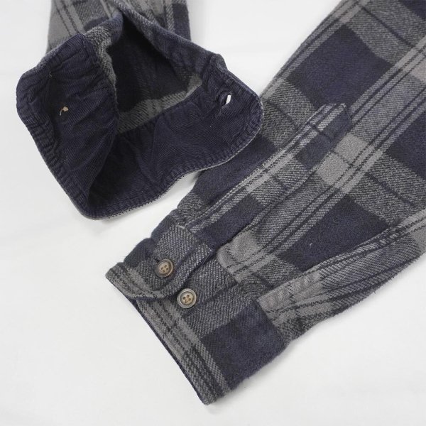 画像4: Late 90's ST JOHN'S BAY ヘビーネルシャツ "Dark Navy Plaid" (4)