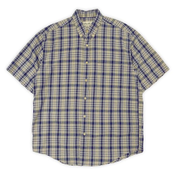 画像1: 90's Eddie Bauer S/S ボタンダウンシャツ "白タグ" (1)