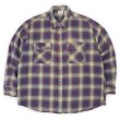 画像1: Late 90's FIVE BROTHER ヘビーネルシャツ "Burgundy Ombre Plaid" (1)