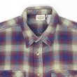 画像3: Late 90's FIVE BROTHER ヘビーネルシャツ "Burgundy Ombre Plaid" (3)